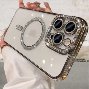 Luxury Diamond Glitter Magnetic Charging Silicone Soft Case For IPhone